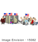 #15082 People In A Voters Office Voting Clipart