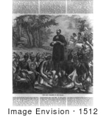 #1512 Picture Of John Eliot Preaching To The Indians