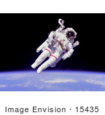 #15435 Picture Of Bruce Mccandless Ii Suited With A Mmu In Outer Space