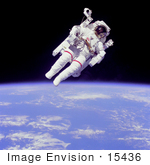 #15436 Picture Of Bruce Mccandless Ii In Space Equipped With A Manned Maneuvering Unit