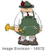 #16072 Oktoberfest Man Carrying A Trumpet Clipart