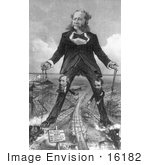 #16182 Picture Of A Caricature Of William Henry Vanderbilt And Trains