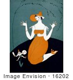 #16202 Picture Of A Kneeling Woman And Miniature Man Growing From A Plant