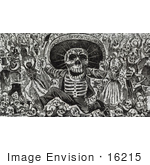 #16215 Picture of Day of the Dead Holiday Calavera Skeletons by JVPD