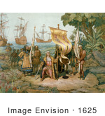 #1625 Illustration Of Columbus Taking Possession Of The New Country