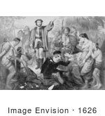 #1626 Christopher Columbus Surrounded By Indians