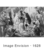 #1628 Columbus Being Greeted By King Ferdinand And Queen Isabella