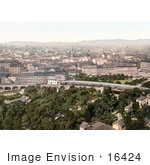 #16424 Stock Photo Of A Cityscape Of Vienna Austria As Seen From Riesinrad In Austro-Hungary