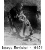 #16454 Picture of a Grandma Woman and Baby in a Rocking Chair by JVPD