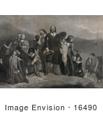 #16490 Picture Of Pilgrims Landing In America In 1620