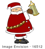 #16512 Santa Claus Holding A Beer Stein Clipart
