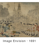 #1691 Stock Photography Of The Bloody Massacre Perpetrated In King Street Boston