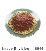 #16946 Picture Of Vegetarian Spaghetti Without Meat On A Plate