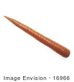 #16966 Picture Of One Whole Long Raw Orange Carrot On A White Background