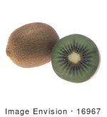#16967 Picture Of A Whole And Half Of A Kiwifruit