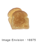 #16975 Picture Of Plain And Toasted White Bread Slices Stacked On A White Background