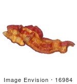 #16984 Picture Of A Greasy Long Red Strip Of Fried Streaky Bacon