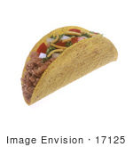 #17125 Picture Of One Whole Taco With Meat Cheese Tomatoes Onions And Lettuce