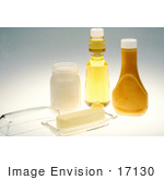 #17130 Picture Of A Stick Of Butter Jar Of Mayo Bottle Of Oil And Container Of Salad Dressing