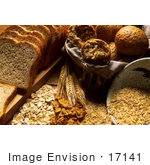 #17141 Picture Of Sliced Wheat Bread Wheat Rolls And Grains