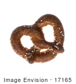 #17165 Picture Of One Whole Large Soft Pretzel Sprinkled With Salt Crystals