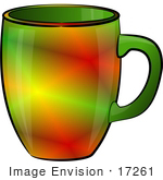 #17261 Colorful Coffee Mug Clipart