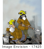 #17425 Search and Rescue Team Digging Through Rubble Clipart by DJArt