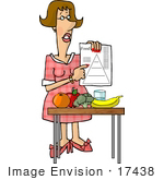 #17438 Dietician Woman With The Food Pyramid And Fruits And Vegetables Clipart
