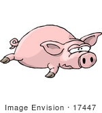 #17447 Pig Lying On Its Stomach Clipart