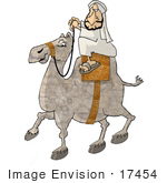 #17454 Arabian Man Riding A Camel Clipart