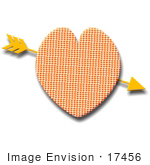 #17456 Tiny Heart Patterned Heart With An Arrow Clipart