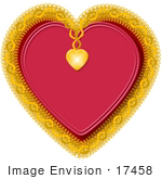 #17458 Golden And Doily Heart Clipart