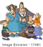 #17481 Children With Their Grandparents Clipart