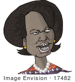 #17482 Condoleezza Rice Caricature Clipart
