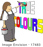#17483 Artist Painting True Colours Clipart