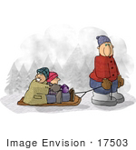 #17503 Family Going Sleigh Riding Clipart