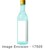 #17505 Vodka Bottle With A Blank Label Clipart