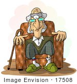 #17508 Senior Man Sitting In A Chair Clipart
