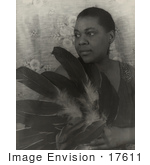 #17611 Picture Of African American Blues Singer Bessie Smith Holding Feathers