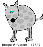 #17657 Gray Dog With Spots Clipart