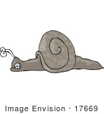 #17669 Angry Snail Clenching Its Jaw Clipart