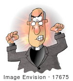 #17675 Angry Preacher Man With Clenched Fists Clipart