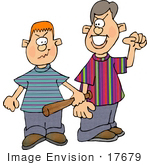 #17679 Two Young Bully Boys Looking For Trouble Clipart