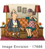 #17688 Life Insurance Agent Discussing A Policy With A House Wife Clipart