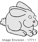#17711 Bunny Rabbit With A Fluffy Tail Clipart
