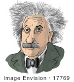 #17769 Caricature Of Albert Einstein With Crazy Hair Clipart