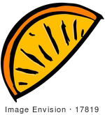 #17819 Slice Of An Orange Fruit Clipart