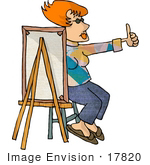 #17820 Artist Man Painting A Smiley Face And Giving The Thumbs Up Clipart