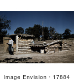 #17884 Photo Of A Farmer With His Dugout Home In Pie Town New Mexico