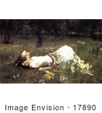 #17890 Picture Of A Woman Lying In Wildflowers Ophelia By John William Waterhouse